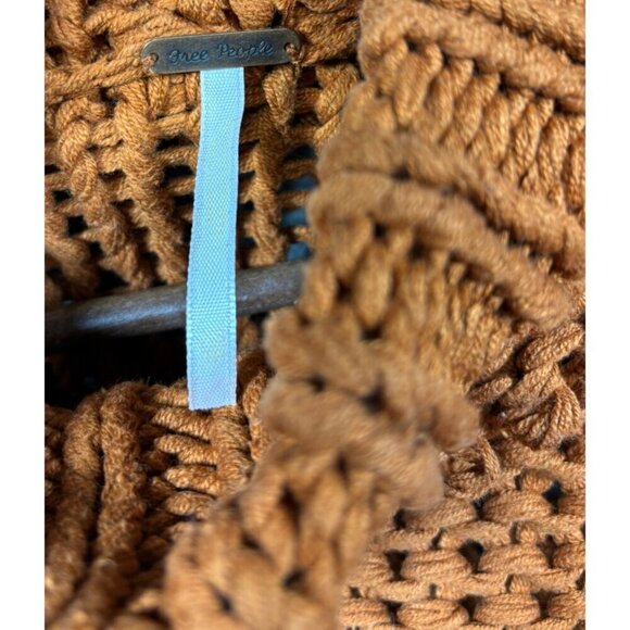 Free People Sweater Womens XS Orange Dolman Chunky Knit My Only Sunshine - Picture 2 of 5